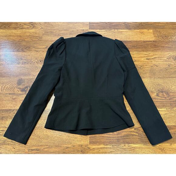 Allen B Schwartz Lux Military Blazer - Black - Size Medium Chic Modern Fashion - Picture 3 of 9